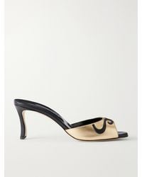 Manolo Blahnik - Pintonamu 70 Metallic Leather Sandals - Lyst