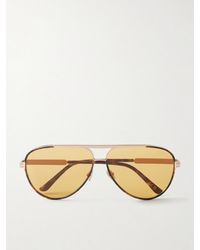 Tom Ford - Rupert-02 Aviator-Style Tortoiseshell And Metal Sunglasses - Lyst