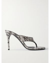 Alaïa - Mules En Couleuvre Elaphe À Finitions En Cuir Verni Tong 90 - Lyst