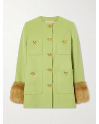 Valentino Garavani - Shearling-Trimmed Wool And Cashmere-Blend Coat - Lyst