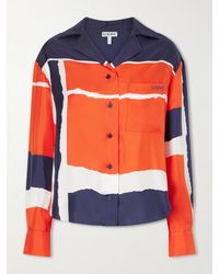 Loewe - Printed Silk-Twill Blouse - Lyst