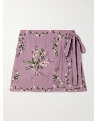 Agua Bendita - Luna Wisteria Floral-Print Recycled-Twill Pareo - Lyst
