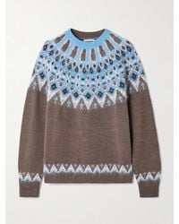 STAUD - Zane Fair Isle Wool-Blend Sweater - Lyst