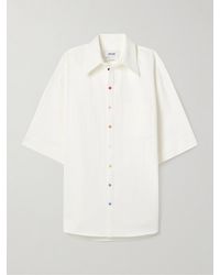 Christopher John Rogers - Oversized Embroidered Cotton-Sateen Shirt - Lyst