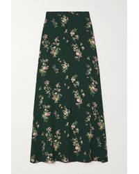 Reformation + Net Sustain Vista Floral-print Crepe Maxi Skirt - Green