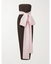 BERNADETTE - Lina Strapless Bow-Embellished Taffeta Gown - Lyst