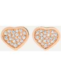 Chopard - Happy Hearts 18-Karat Rose Diamond Earrings - Lyst