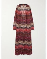Missoni - Mare Cardigan Aus Gestreiftem Metallic-Häkelstrick Mit Pailletten - Lyst