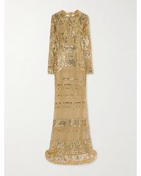 Elie Saab - Sequin-Embellished Embroidered Tulle Gown - Lyst