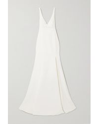Rime Arodaky Enola Tie-detailed Open-back Embroidered Tulle And Crepe Gown - White