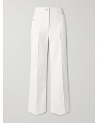 Victoria Beckham - Alina Embroidered High-Rise Wide-Leg Jeans - Lyst
