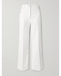 Victoria Beckham - Alina Embroidered High-Rise Wide-Leg Jeans - Lyst
