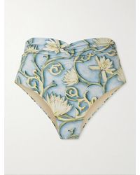 Agua Bendita - Vaiven Soledad Ruched Floral-Print Recycled Bikini Briefs - Lyst