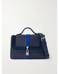 Gabriela Hearst - Leonora Small Crochet And Suede-Trimmed Leather Shoulder Bag - Lyst