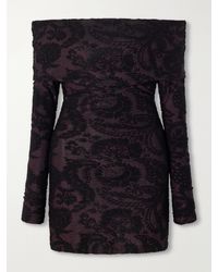 Etro - Off-The-Shoulder Paisley-Jacquard Chenille-Trimmed Jersey Top - Lyst