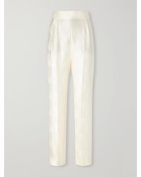 Valentino Garavani - Polka-Dot Silk Jacquard Straight-Leg Pants - Lyst