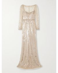 Jenny Packham - Kestra Embellished Sequined Tulle Gown - Lyst