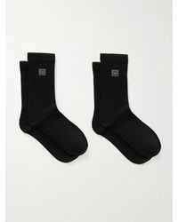 TOTEME - Embroidered Ribbed Cotton-Blend Socks - Lyst