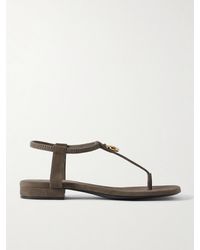 Loro Piana - Mindil Embellished Suede Sandals - Lyst