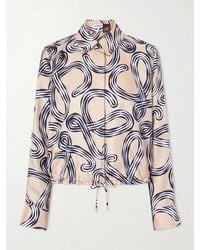 Loewe - Paula's Ibiza Anagram-Printed Silk-Twill Shirt - Lyst