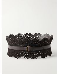 Alaïa - Vienne Laser-Cut Leather-Trimmed Calf Hair Belt - Lyst