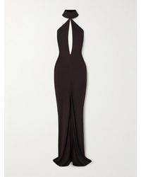 Tom Ford - Cutout Gathered Jersey Halterneck Gown - Lyst