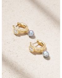 UNIFORM OBJECT - Machine 18-Karat, Diamond And Pearl Hoop Earrings - Lyst