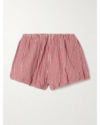 Posse - Aurelia Gingham Cotton-Seersucker Shorts - Lyst