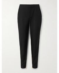 Balmain - Satin-Trimmed Wool Straight-Leg Pants - Lyst
