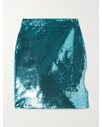 Loewe - Asymmetric Sequined Stretch-Knit Mini Skirt - Lyst