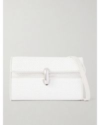 SAVETTE - Symmetry Leather-Trimmed Woven Raffia Shoulder Bag - Lyst