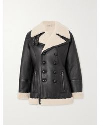 Tod's - Double-Breasted Shearling Jacket - Lyst