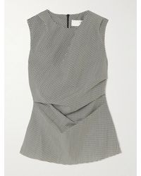 Rohe - Gathered Gingham Wool-Blend Top - Lyst