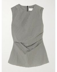 Rohe - Oberteil Aus Einer Wollmischung Mit Gingham-Karo Und Raffungen - Lyst