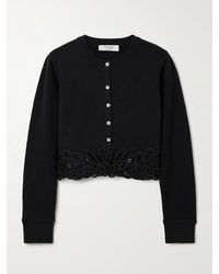 Sea - Iyla Cardigan Aus Baumwolle Mit Besatz Aus Guipure-Spitze - Lyst