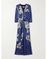 ANDRES OTALORA - Olanna Printed Gathered Cotton Maxi Dress - Lyst