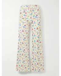 Mother - Hustler Roller Patch Pocket Floral-Print High-Rise Bootcut Jeans - Lyst