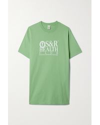 Sporty & Rich Health Club Printed Cotton-jersey T-shirt - Green