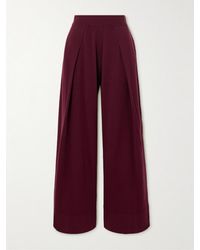 Brunello Cucinelli - Pleated Wool, Cashmere And Silk-Blend Wide-Leg Pants - Lyst