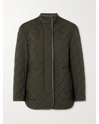 James Purdey & Sons - Estate Leather-Trimmed Quilted Padded Shell And Wool Jacket - Lyst