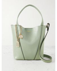 Chloé - Spin Small Embellished Paneled Textured-Leather Tote - Lyst