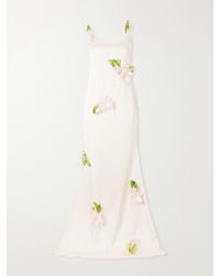 Ilkyaz Ozel - Mellow Floral-Embellished Satin Gown - Lyst