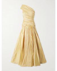 Marmar Halim - One-Shoulder Draped Gathered Taffeta Gown - Lyst