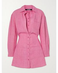 Jacquemus - Baunhilha Layered Linen Mini Shirt Dress - Lyst