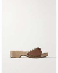 RE/DONE - + Net Sustain + Scholl Buckled Leather Clogs - Lyst