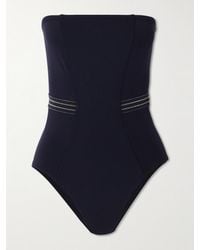 Eres - Evening Pétillant Strapless Metallic Striped Grosgrain-Trimmed Swimsuit - Lyst