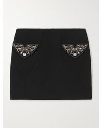 Versace - Studded Wool-Crepe Midi Skirt - Lyst