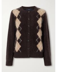 arch4 - Arlo Argyle Brushed Cashmere Cardigan - Lyst