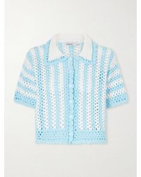 Jonathan Simkhai - Stanton Striped Crocheted Cotton Shirt - Lyst