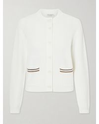 Brunello Cucinelli - Bead-Embellished Ribbed Cotton Cardigan - Lyst
